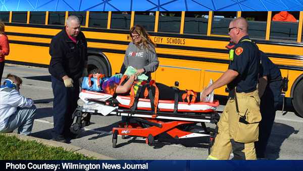 Nine children injured in crash involving two school buses