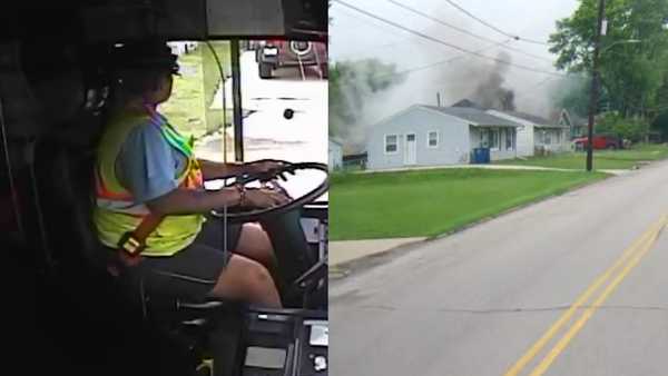 dart bus driver sees fire