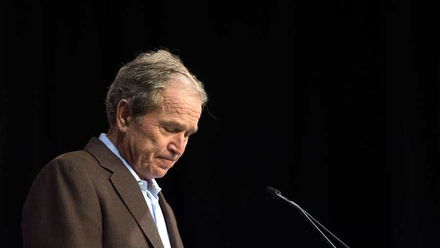 Former President George W. Bush, here speaking during a campaign rally in Charleston, South Carolina, February 15, 2016, remains "disturbed" when he thinks about the January 6 Capitol insurrection.