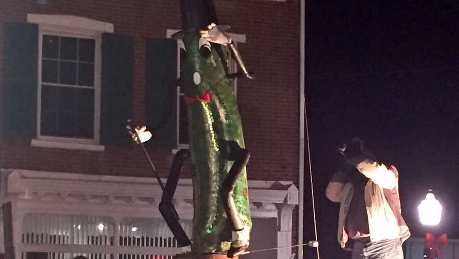 A pickle is dropped in Dillsburg, Pennsylvania.