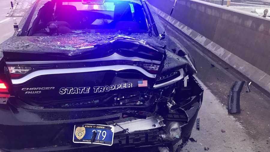Troopers struck on I-635 in icy conditions