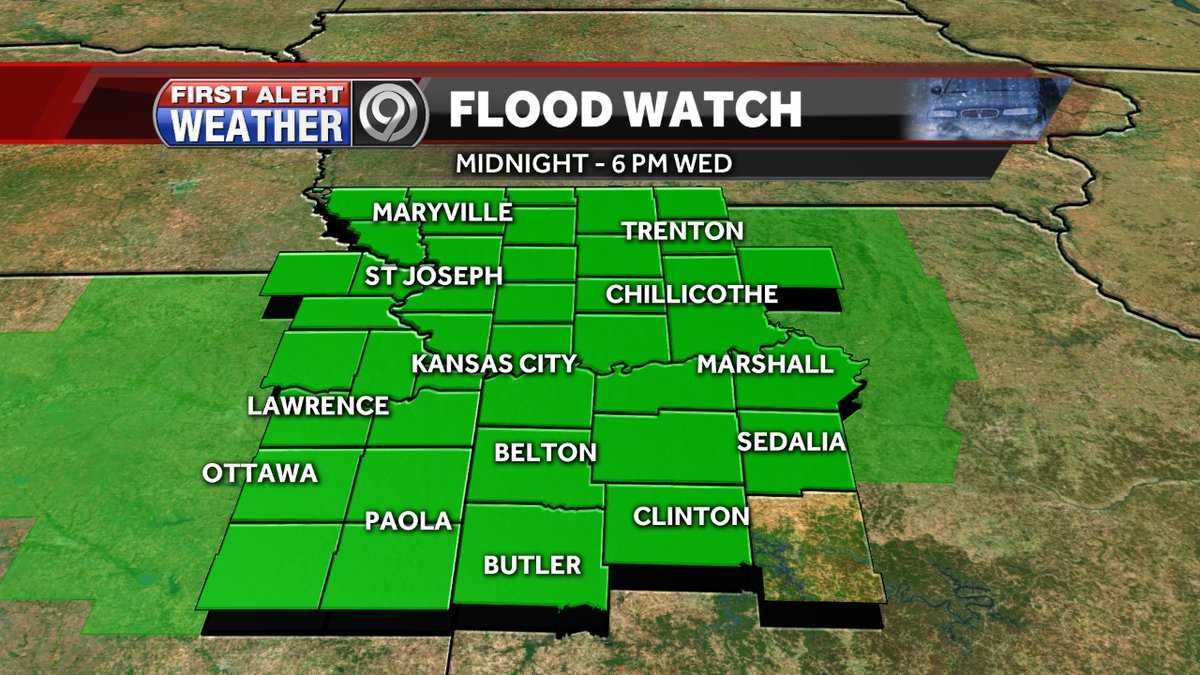 First Alert: Flood watch in effect until Wednesday night