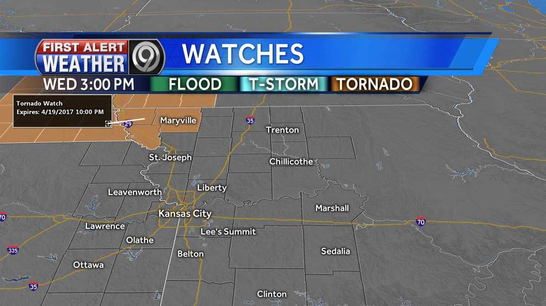 First Alert Tornado Watch issued for far northwest Missouri until 10 p.m.