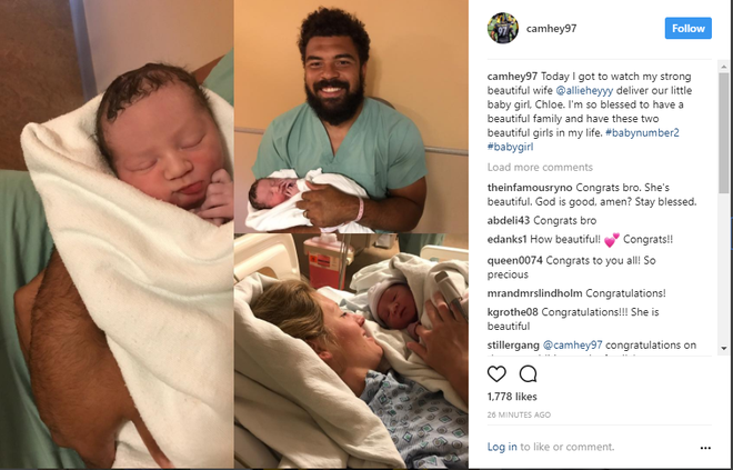 Cameron Heyward, family celebrate birth of daughter 