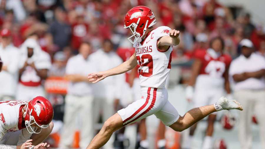 Arkansas Razorbacks kicker and punter Cam Little says he's entering the