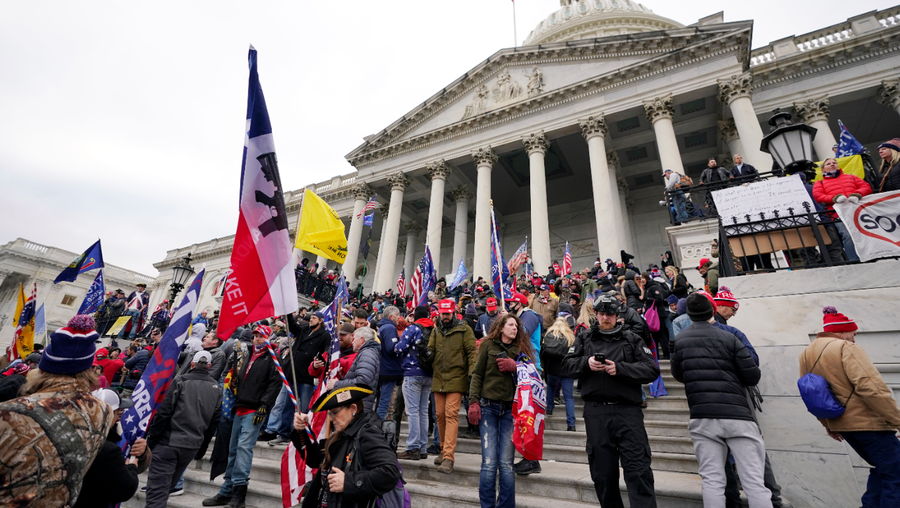 In this Wednesday, Jan. 6, 2021 file photo, Donald Trump supporters gather outside the Capitol in Washington. (AP Photo/Manuel Balce Ceneta, File)