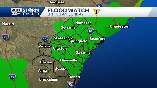 Lower rain chances in the forecast for SE GA and the Lowcountry