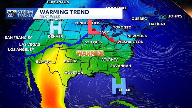 Warmer weather returns next week for Southeast Georgia and the Lowcountry