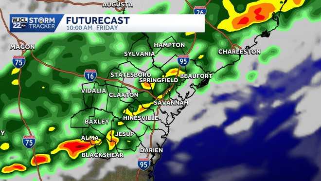 Rainy end to the work week for Southeast Georgia and the Lowcountry