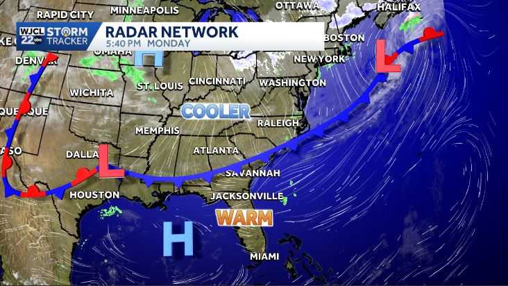 Cold front moves through tonight, bringing cooler temperatures for SE ...