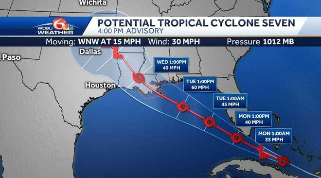 Tropical Storm Watch issued for southeast Louisiana, coastal Mississippi