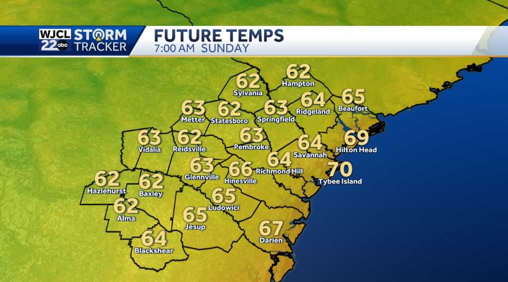 More pleasant weather on Sunday for SE Georgia and the Lowcountry - WJCL