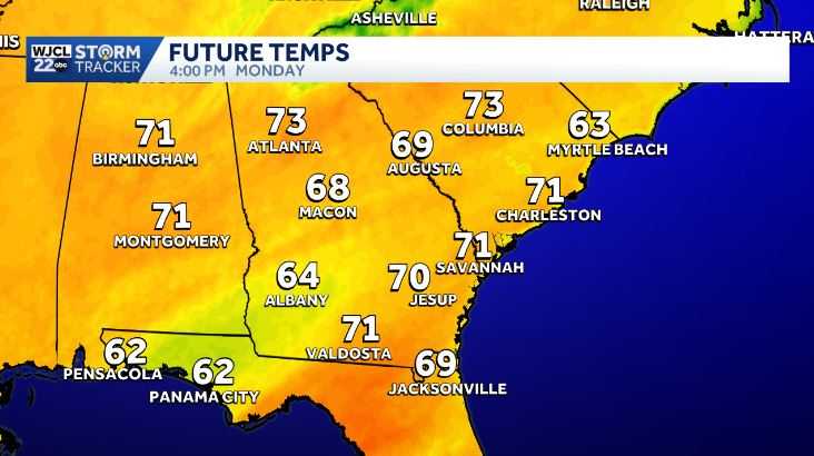 Rain chances return for Easter... Cooler temperatures across SE GA and ...