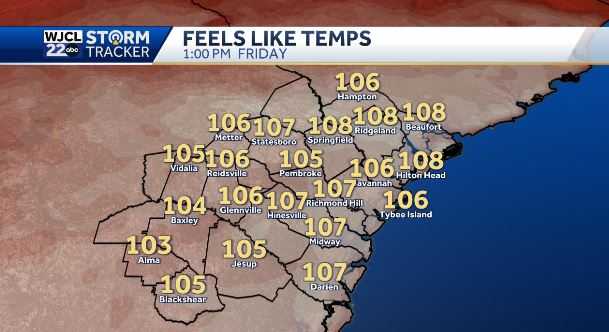 Heat advisories for Friday, changes for SE GA and the Lowcountry - WJCL