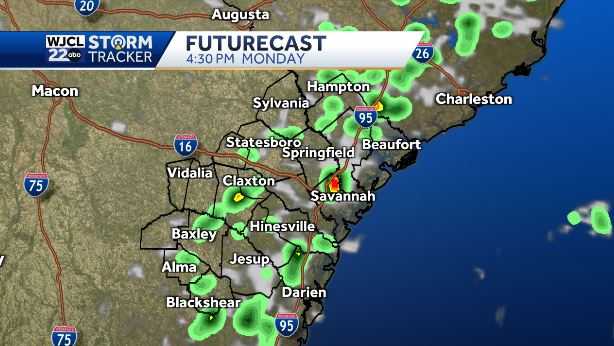 Lower rain chances in the forecast for SE GA and the Lowcountry