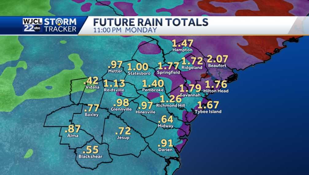 Rain returning on Sunday and Monday for SE GA and the Lowcountry - WJCL