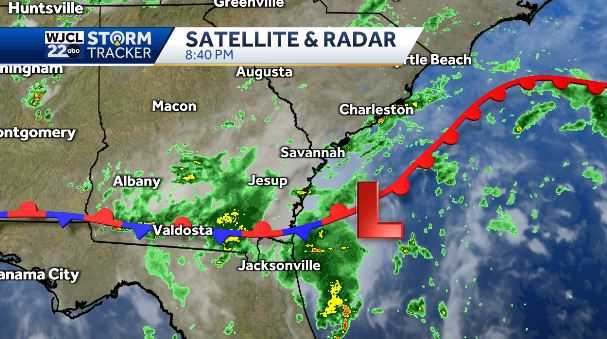 Lower rain chances in the forecast for SE GA and the Lowcountry