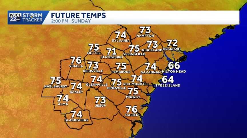 Temperatures remain above average on Sunday for Southeast Georgia and ...