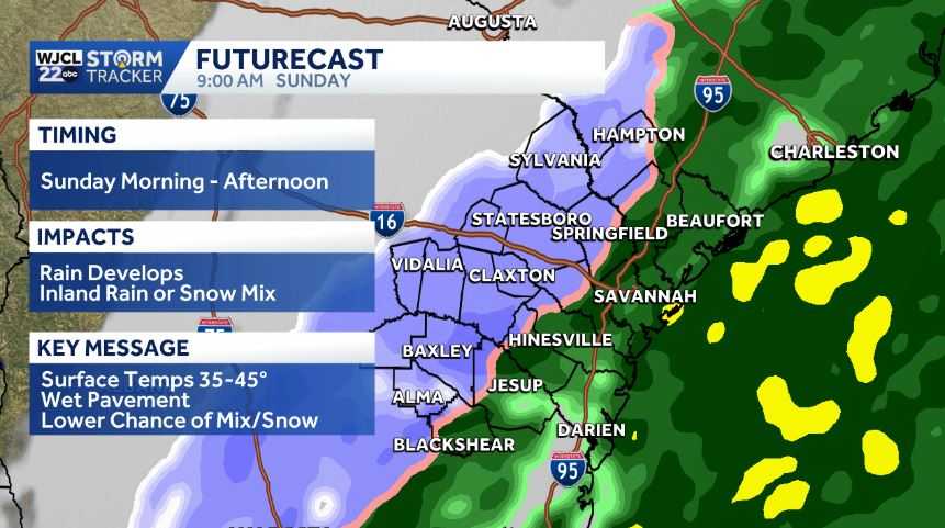 Cold blast... Wintry mix possible on Sunday followed by a hard freeze ...