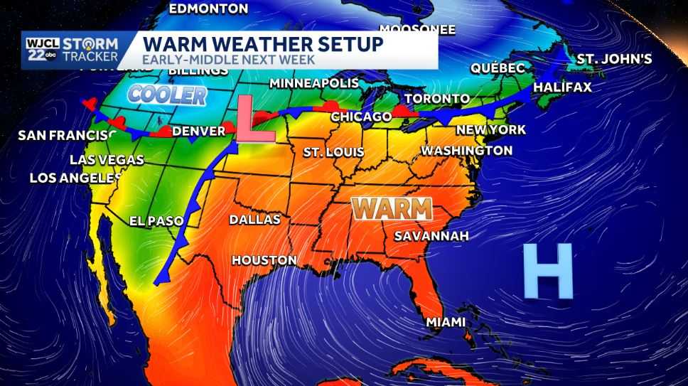 Unseasonably warm weather continues into next week across Southeast ...