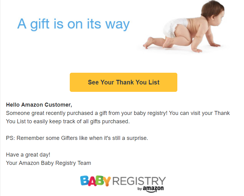 amazon baby gift registry list