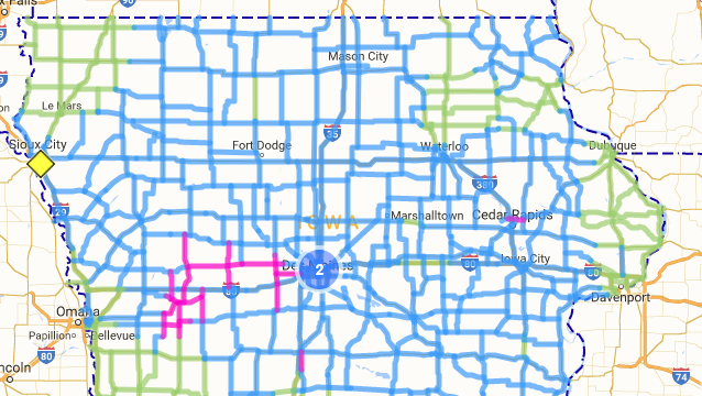 Overnight snow causes slick roads across Iowa