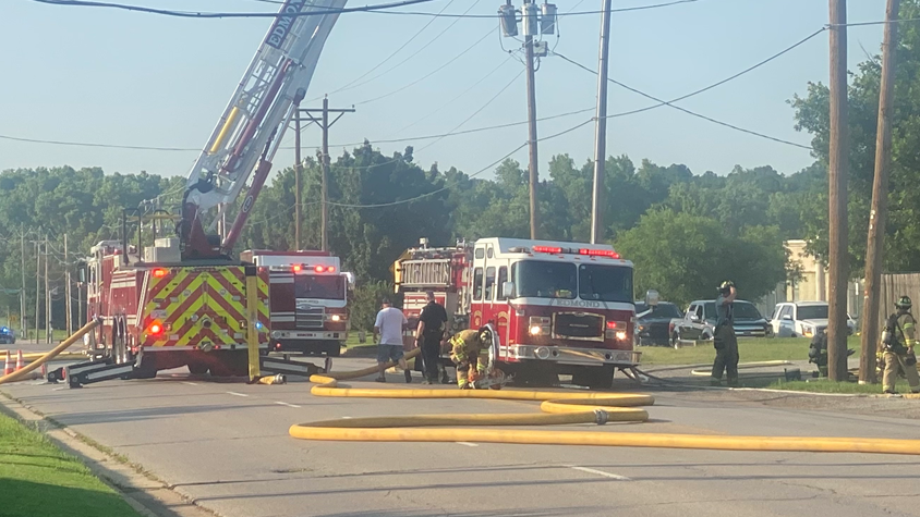 Edmond firefighters busy battling flames at commercial building