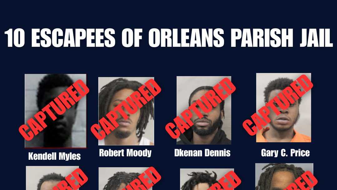 Timeline shows when each escaped New Orleans inmate was captured