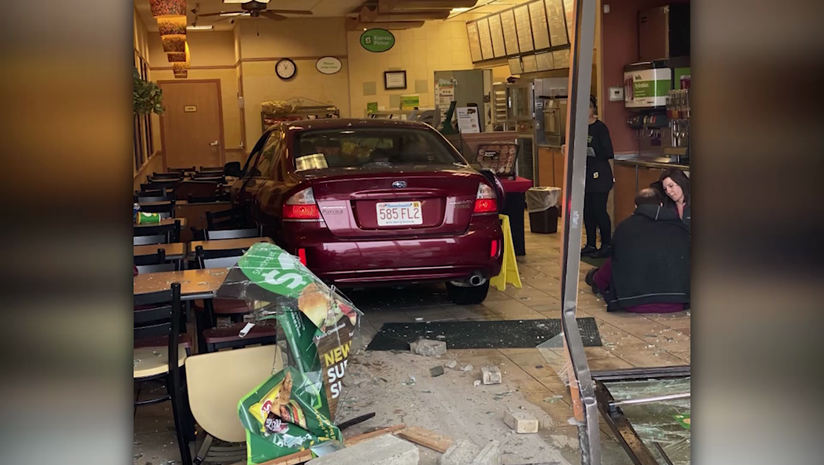 Man seriously injured when car crashes into Subway in Milford, police say