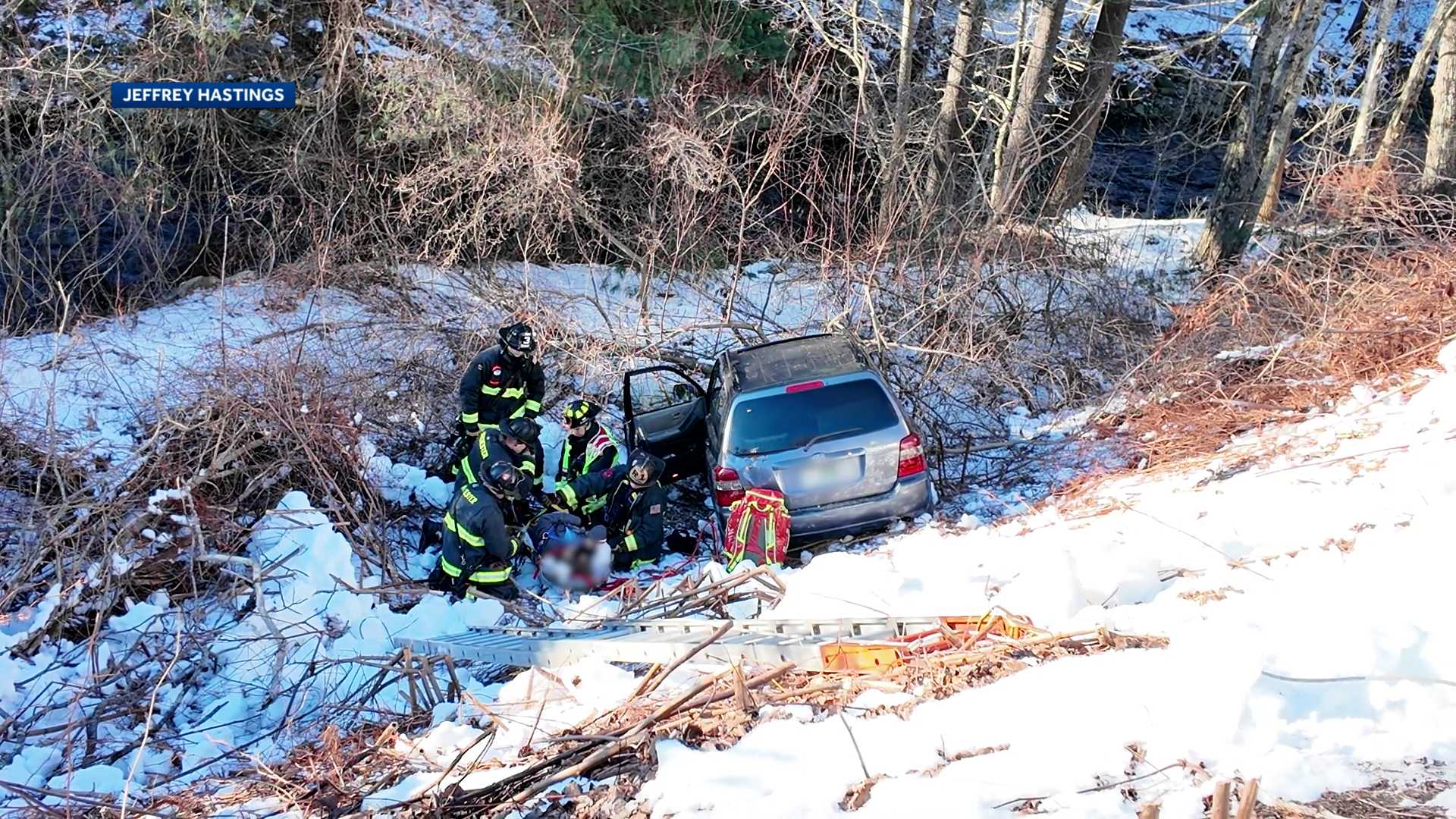 Driver Rescued After Car Goes Down Embankment In Manchester, NH