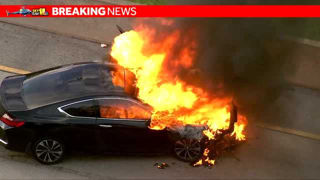 Car engulfed in flames on US Route 40, SkyTeam 11 reports - Vimarsana News