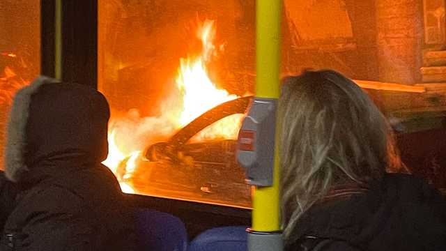 Photos show burning car in Prudential Tunnel along Mass Pike - Vimarsana News