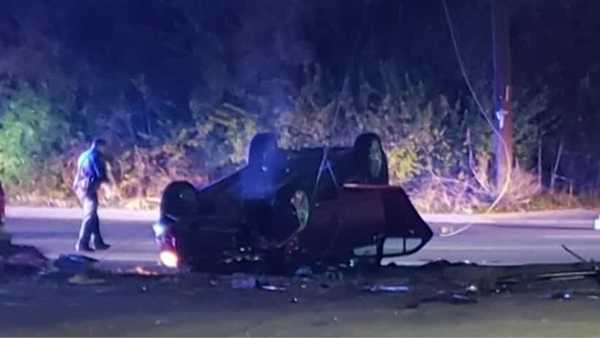 Mother flips car with 2-year-old inside, witness helps bring them to safety