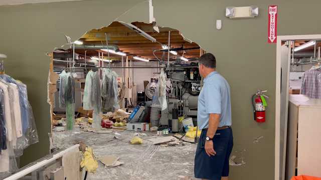 Car crashes into dry cleaner, travels through building without injuring anyone - Vimarsana News