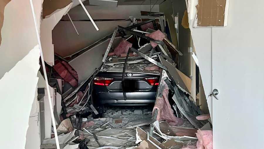 Car crashes into store at Fox Run Shopping Center