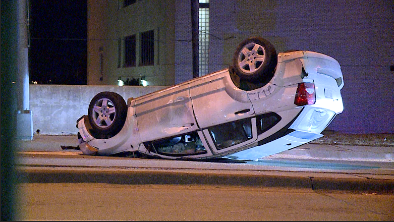 Driver Seriously Injured When Car Flips