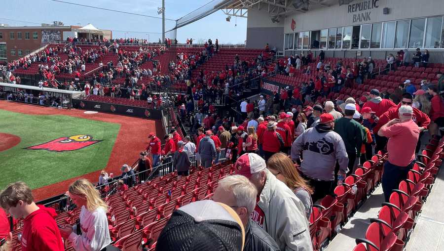 louisville cardinal baseball game suspended due to bomb threat, stadium evacuated