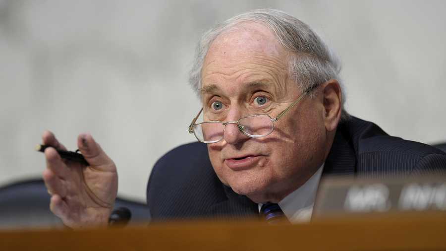 In this June 4, 2013, file photo, Senate Armed Services Committee Chairman Sen. Carl Levin, D-Mich. asks a question of a witness during a hearing on Capitol Hill in Washington on legislation regarding sexual assaults in the military. Former Sen. Carl Levin, a powerful voice for the military during his career as Michigan’s longest-serving U.S. senator, has died.