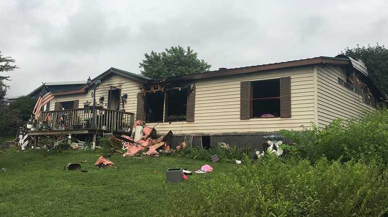 5 people taken to hospital after mobile home fire
