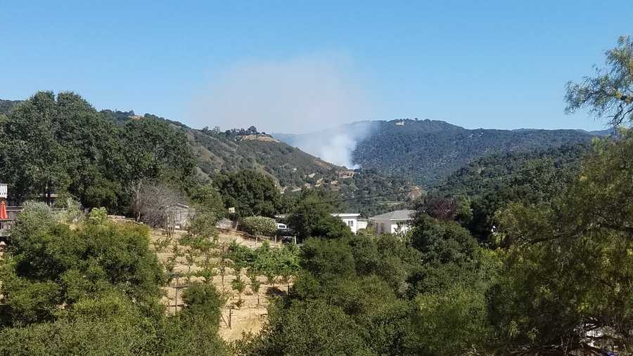 Fire off of Carmel Valley Road in Carmel Valley
