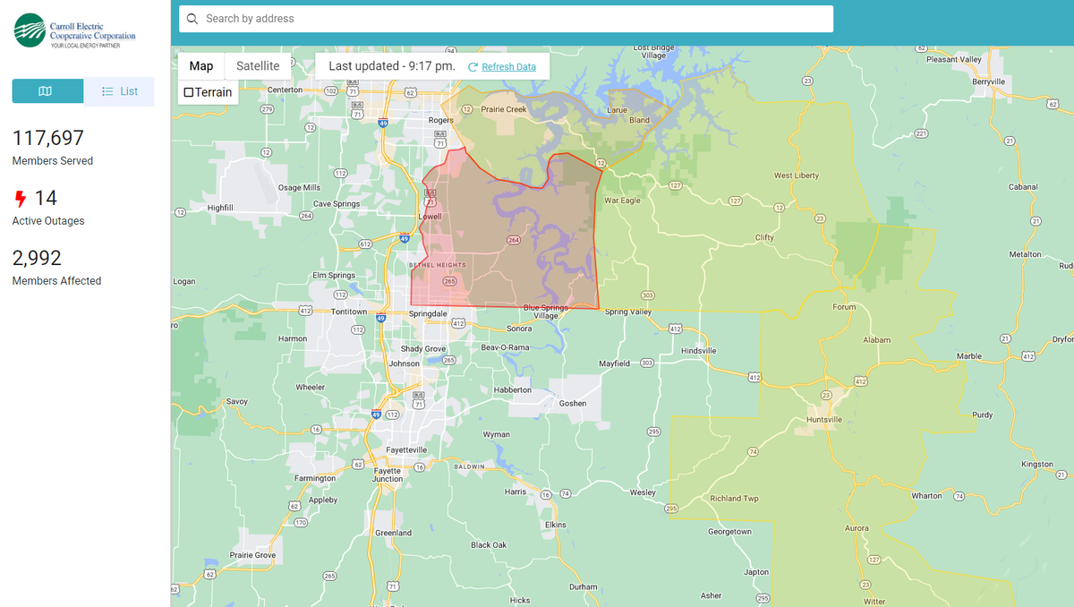 Carroll Electric Power Outage Map Ettie