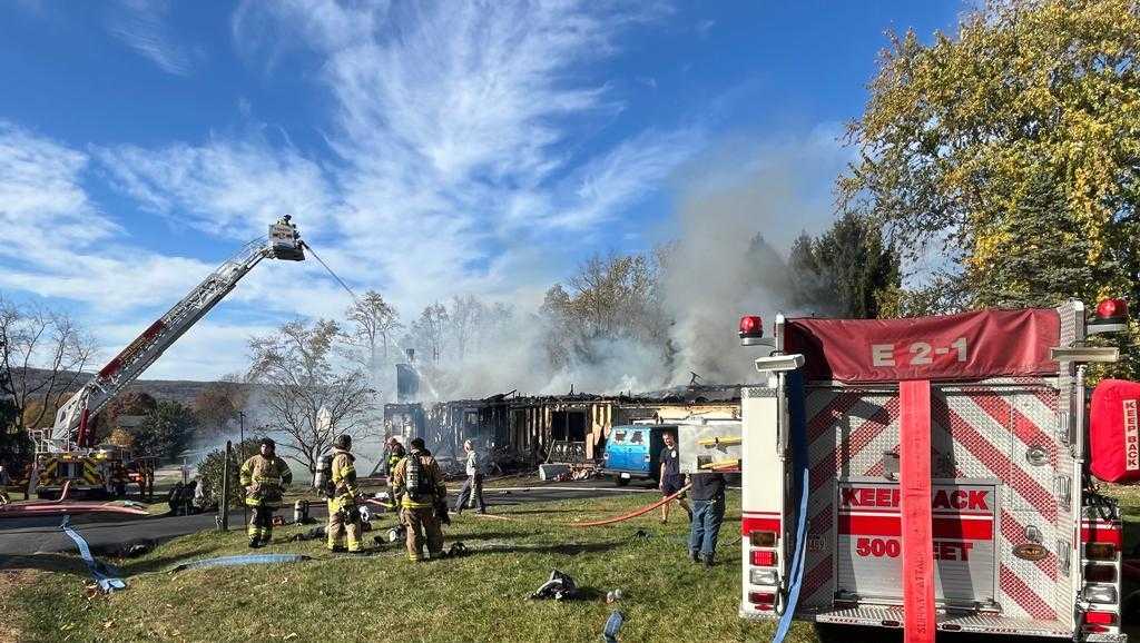 Photos: Fire crews battle blaze as fire engulfs house in Adams County, Pa.