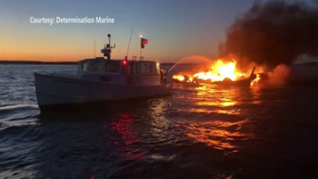 Boat fire on Casco Bay leaves operator with second-degree burns