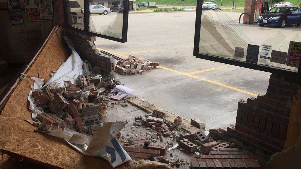 Driver slams into Casey's General Store after mistaking gas pedal for brake