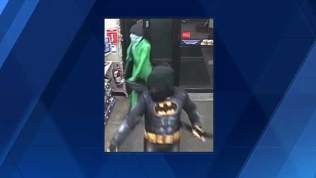 Batman and Green Man rob Casey's in Council Bluffs