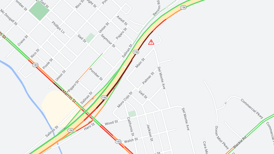 Fire in Castroville affecting traffic on Highway 156, started by fireworks