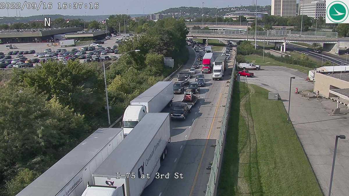 A crash is blocking southbound lanes on the Brent Spence Bridge