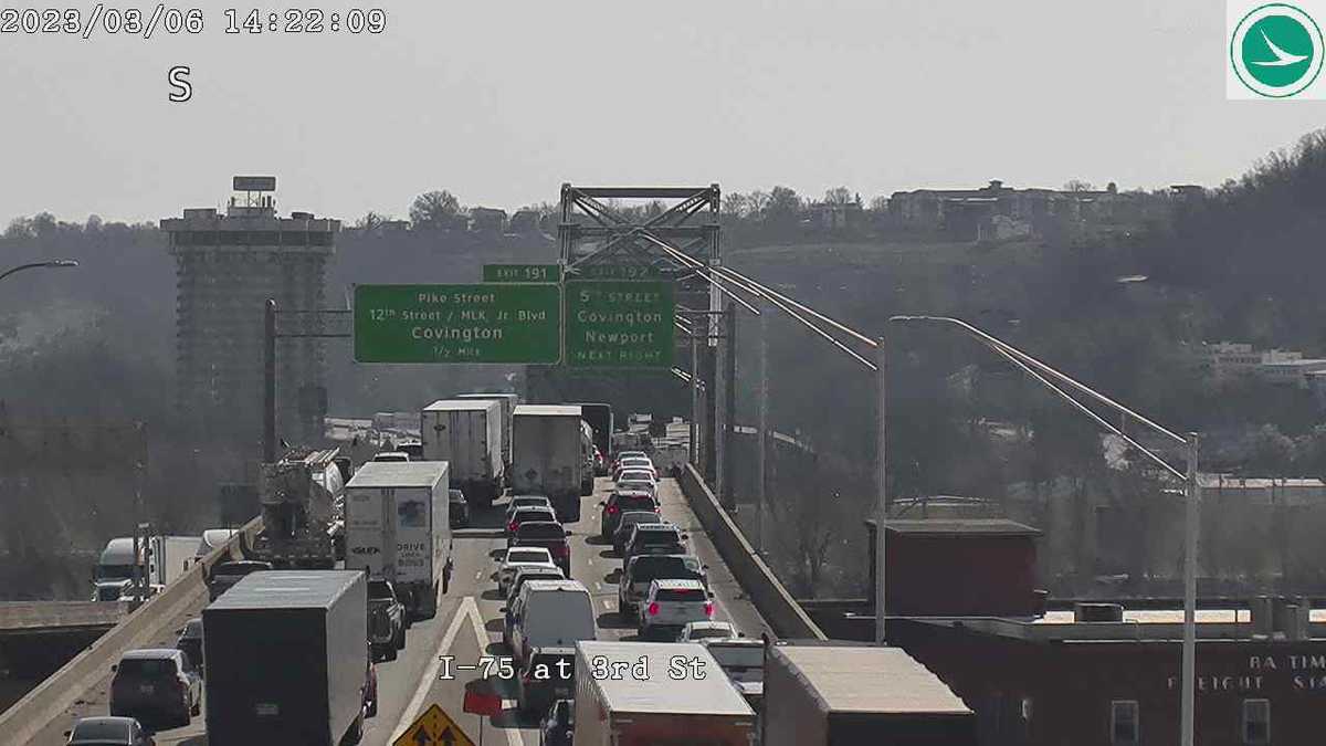 Crash blocking lanes on the Brent Spence Bridge has cleared