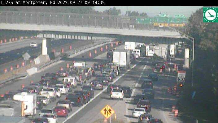 Two lanes blocked on I-275 in Montgomery due to a crash