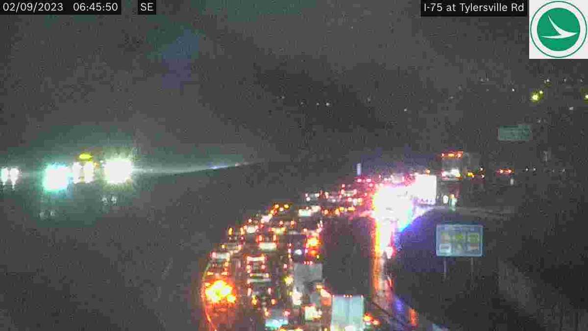 One lane is blocked after a crash on I-75 in West Chester Township
